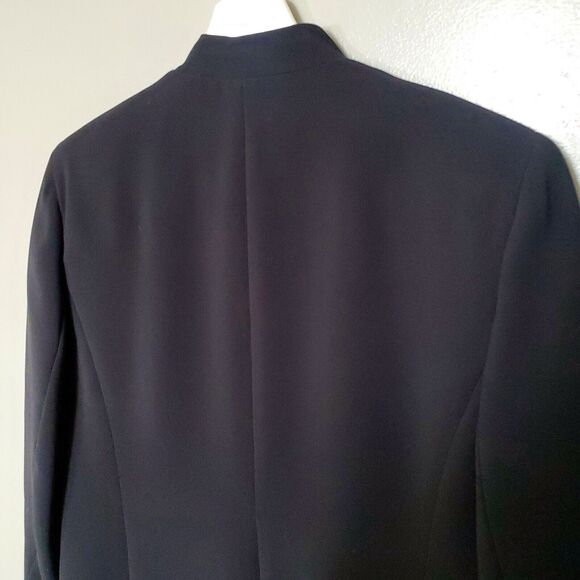Emanuel Ungaro Womens Blazer Petite Size 8 Black Hidden Button Up Jacket - Picture 5 of 10